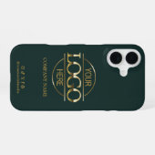 Coque iPhone 16 Business Logo & Social Media Green Promotional (Verso Horizontal)