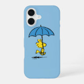Coque iPhone 16 cacahuètes | Parapluie bleu Woodstock (Verso)