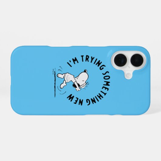 Coque iPhone 16 cacahuètes | Snoopy Essayer Quelque Chose De Nouve (Verso Horizontal)