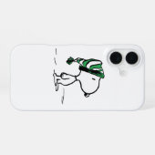 Coque iPhone 16 cacahuètes | Snoopy Green Casquette de neige (Verso Horizontal)