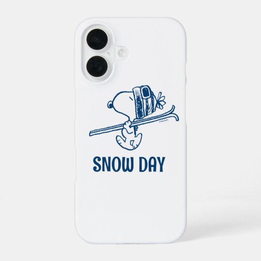 Coque iPhone 16 cacahuètes | Snoopy Ski Trip (Verso)