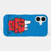 Coque iPhone 16 cacahuètes | Snoopy's Dog House With Lights (Verso Horizontal)