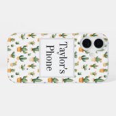 Coque iPhone 16 Cactus en pot sur fond blanc (Verso Horizontal)