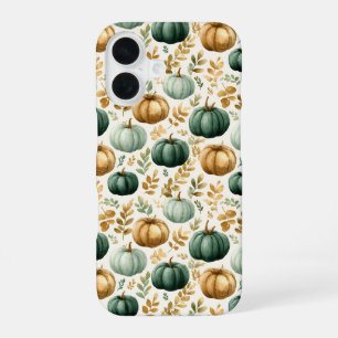 Coque iPhone 16 Cadre photo Citrouille d'automne personnalisé