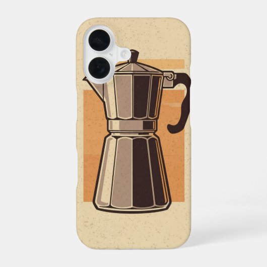 Coque iPhone 16 Cafetière rétro / Machine à café rétro (Verso)
