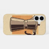 Coque iPhone 16 Cafetière Rétro / Machine à Café Rétro (Verso Horizontal)