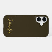Coque iPhone 16 Calligraphie couleur or moderne Plain unique (Verso Horizontal)