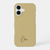 Coque iPhone 16 Calligraphie élégante or noir script (Verso)