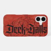 Coque iPhone 16 Calligraphie traditionnelle de Noël - Deck the Hal (Verso Horizontal)