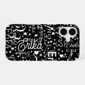 Coque iPhone 16 Calligraphie typographique féminine de nom de modè (Verso Horizontal)