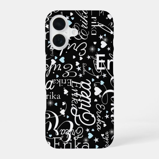 Coque iPhone 16 Calligraphie typographique féminine de nom de modè (Verso)