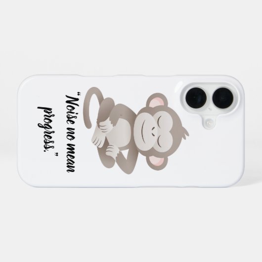 Coque iPhone 16 Calm Confidence Monkey – Minimal Phone Case (Verso Horizontal)