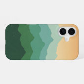 Coque iPhone 16 Calques de Montagne Rétro (Verso Horizontal)