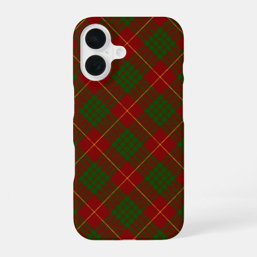 Coque iPhone 16 Cameron tartan rouge vert carreau (Verso)