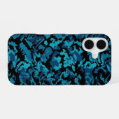 Coque iPhone 16 Camo bleu (Verso Horizontal)