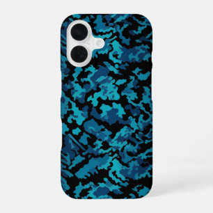 Coque iPhone 16 Camo bleu