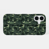 Coque iPhone 16 Camouflage de chat vert foncé (Verso Horizontal)