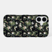Coque iPhone 16 Camouflage de chats verts (Verso Horizontal)