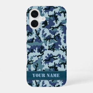 Coque iPhone 16 Camouflage marine