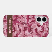 Coque iPhone 16 Camouflage rose (Verso Horizontal)