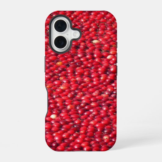 Coque iPhone 16 Canneberges Férié Rouge (Verso)