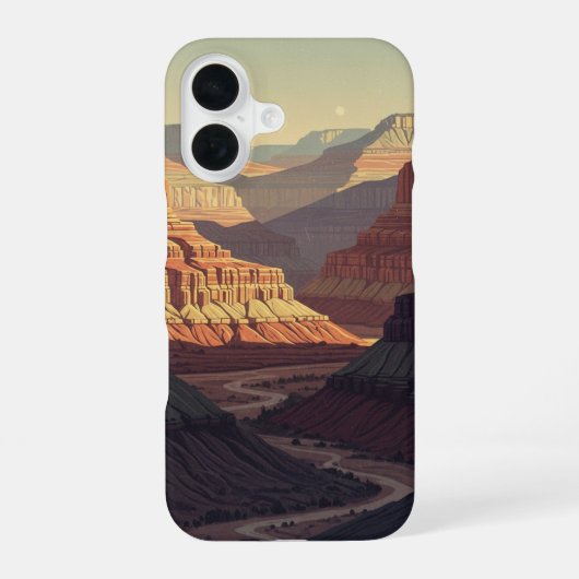 Coque iPhone 16 Canyon Silencieux Rétro (Verso)