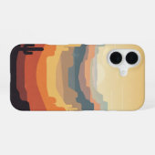 Coque iPhone 16 Canyons Superposés Rétro (Verso Horizontal)