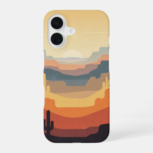 Coque iPhone 16 Canyons Superposés Rétro (Verso)
