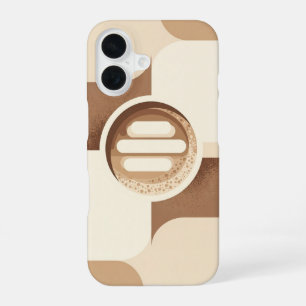Coque iPhone 16 Cappuccino vintage stylisé