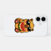 Coque iPhone 16 Capybara Cool Melon d'Été (Verso Horizontal)