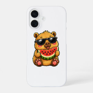 Coque iPhone 16 Capybara Cool Melon d'Été