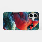 Coque iPhone 16 Cardinal de Noël/hiver (Verso Horizontal)