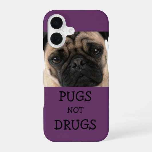 Coque iPhone 16 Carlins non drogues Violet (Verso)