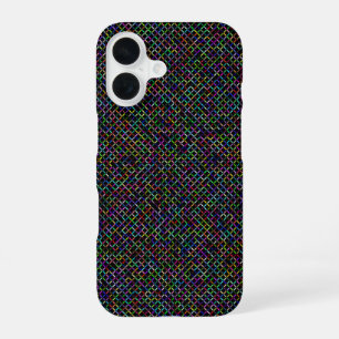 Coque iPhone 16 carré coloré géométrique unique motif dynamique
