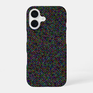 Coque iPhone 16 carré coloré géométrique unique motif dynamique