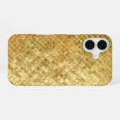 Coque iPhone 16 Carreau Texturé Doré (Verso Horizontal)