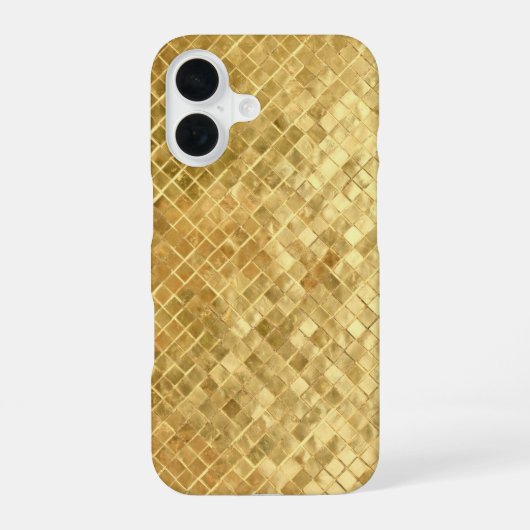 Coque iPhone 16 Carreau Texturé Doré (Verso)