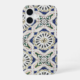 Coque iPhone 16 Carreaux Portugais - Azulejo Géométrique Coloré