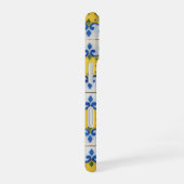 Coque iPhone 16 Carreaux portugais - Azulejo Motif bleu et jaune (Côté droit)