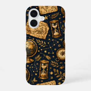 Coque iPhone 16 Carte céleste vintage et motif d'astronomie