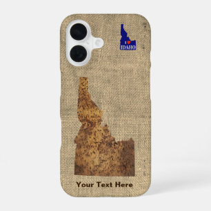 Coque iPhone 16 Carte de l'Idaho Spud