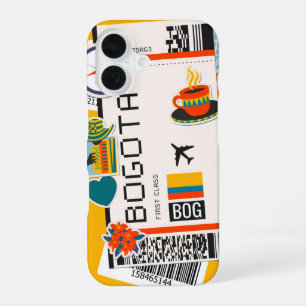 Coque iPhone 16 Carte d'embarquement de Bogotá – Culture colombien