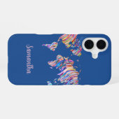 Coque iPhone 16 Carte du monde multicolore (Verso Horizontal)