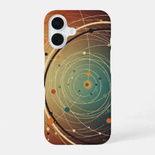 Coque iPhone 16 Carte orbitale abstraite vintage