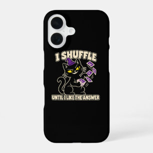 Coque iPhone 16 Cartes de tarot de chat noir sournois Humour de so