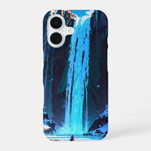 Coque iPhone 16 Cascade d'hiver Tranquillité (Verso)
