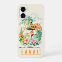 Casque téléphonique vintage Hawaii Travel Poster