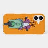 Coque iPhone 16 Cavalier Citrouille sur Scooter Menthe (Verso Horizontal)