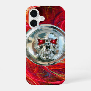 Coque iPhone 16 CAVALIERS DE CRÂNE rouge gris doux