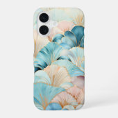 Coque iPhone 16 Celeste Deco Luxe Art Déco Sarcelle Or (Verso)